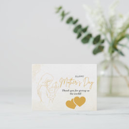 Elegante Goldene Muttertagskarte Mitteilungskarte