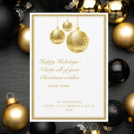 Elegante goldene Ornamente und Rahmen Weihnachtska Feiertagskarte