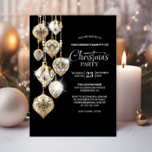 Elegante Goldene Ornamente Weihnachten Party Einla
