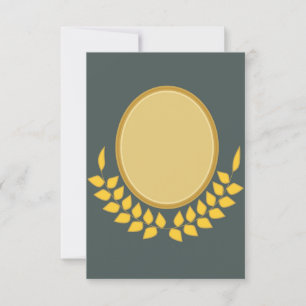 Elegante goldene ovale Rahmen-Roh-Einladungskarte Einladung
