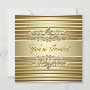 Elegante goldene Party-Einladungen Einladung