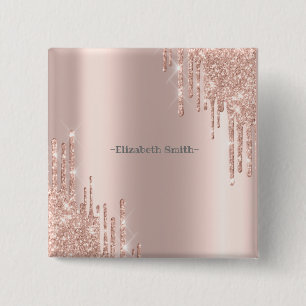 Elegante goldene Rose Button