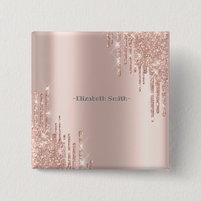 Elegante goldene Rose Button (Vorderseite)