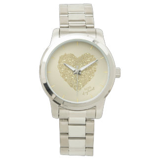 Elegante Goldene Rose Meines Herzens Armbanduhr