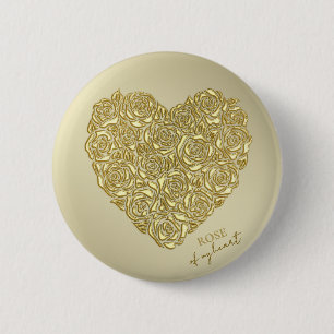 Elegante Goldene Rose Meines Herzens Button