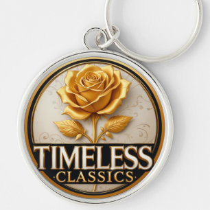 Elegante goldene Rose mit zeitlosen Klassikern Tex Schlüsselanhänger