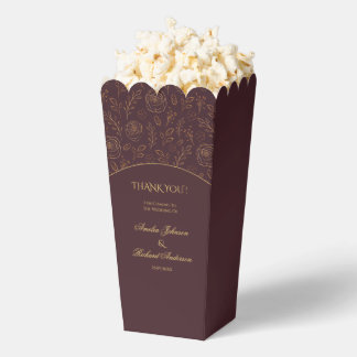 Elegante goldene Rosen Schokoladenbraune Hochzeit Geschenkschachtel