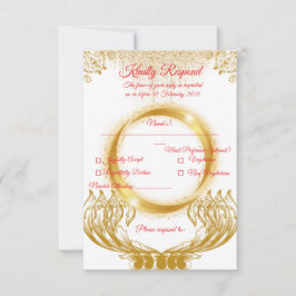 Elegante Goldene RSVP-Karte auf Weiß RSVP Karte