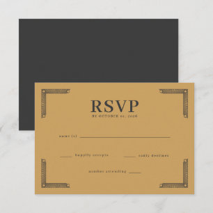 Elegante goldene Schmuck-RSVP RSVP Karte