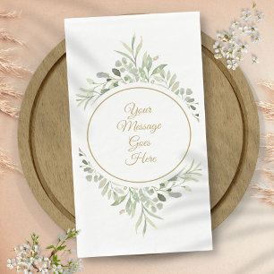 Elegante goldene Schrift Botanische Wasserfarbe Gr Serviette