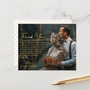elegante goldene Schriftzug-Dankeskarten-Hochzeits