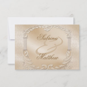 Elegante Goldene Schwäne formelle Empfangskarte Einladung