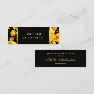 Elegante goldene schwarze Blumen professionell Bus Mini Visitenkarte