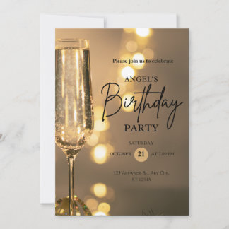Elegante goldene schwarze Geburtstagseinladung Save The Date