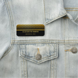 Elegante goldene schwarze Namensmarke Namensschild