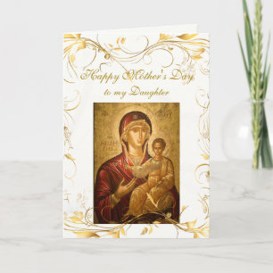 Elegante Goldene Schwirbel zum orthodoxen Mutterta Karte