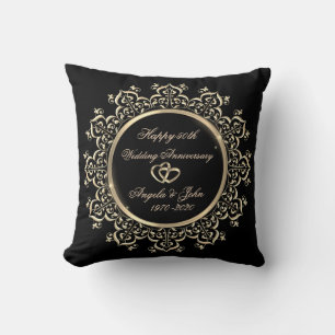 Elegante goldene Schwünge 50. Hochzeitstag Kissen