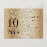 Elegante goldene Schwünge schwarze Schrift Tischnu