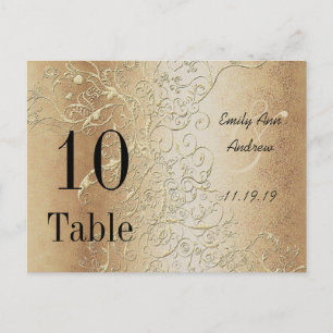 Elegante goldene Schwünge schwarze Schrift Tischnu Postkarte