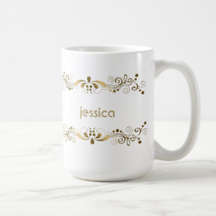 Elegante Goldene Schwünge Tasse