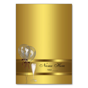 Elegante goldene Sitzplatzkarte Tischnummer