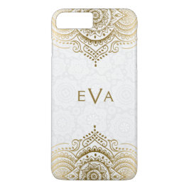 Elegante goldene Spitzen auf individuellem weißem  Case-Mate iPhone Hülle