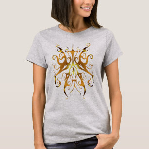 Elegante goldene Stammesmaske abstraktes Design T-Shirt