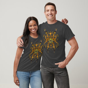 Elegante goldene Stammesmaske abstraktes Design T-Shirt