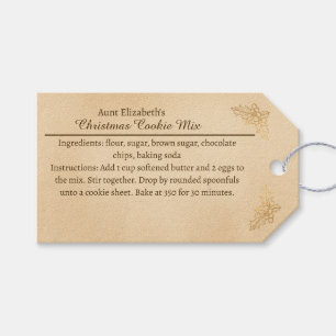 Elegante Goldene Stechpalmen-Weihnachtsplätzchen-M Geschenkanhänger