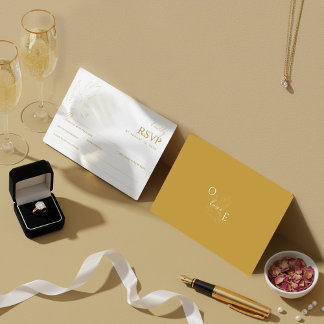 Elegante Goldene-Taube-Hochzeits-RSVP-Karte RSVP Karte