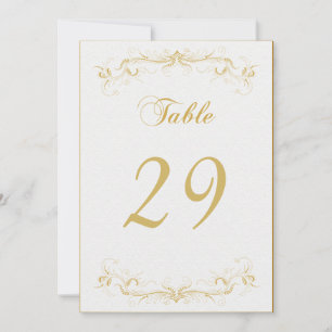 Elegante goldene Tischkarte für die Hochzeitsgesel Einladung