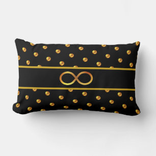 Elegante goldene Tupfen & Unendlichkeitssymbol Lendenkissen