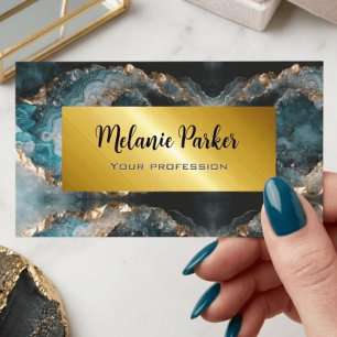 Elegante goldene und rosafarbene Marmor Glitter Ge Visitenkarte
