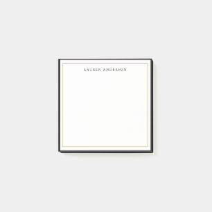 Elegante, goldene und schwarze Grenze Post-it Klebezettel