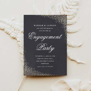 Elegante Goldene Verlobungsfeier Einladung