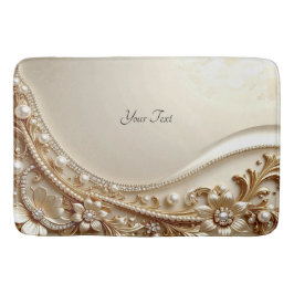 Elegante goldene verzierte Blumen-Badmatte Badematte
