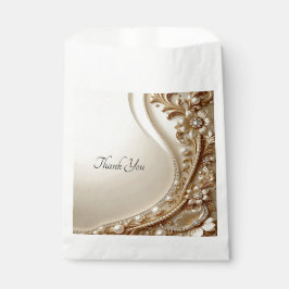 Elegante goldene verzierte Blumen-Geschenktüte Geschenktütchen
