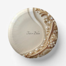 Elegante goldene verzierte Blumen-Papier-Schalen