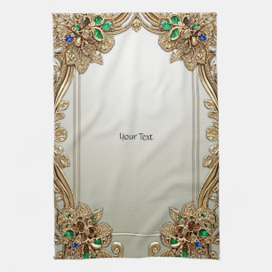 Elegante goldene verzierte Küchentücher