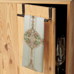 Elegante goldene verzierte Küchentücher