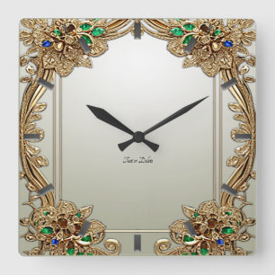 Elegante goldene verzierte Wanduhr