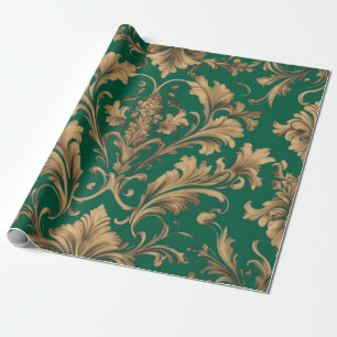 Elegante Goldene Vintage-Damaskusse  Geschenkpapier