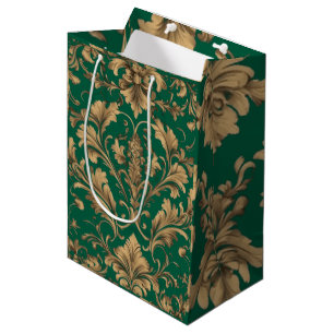 Elegante goldene Vintage-Damaskusse Mittlere Geschenktüte