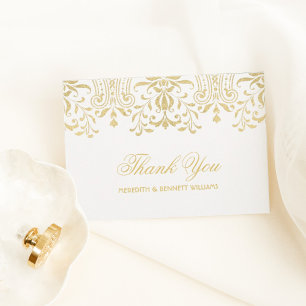 Elegante Goldene Vintage-Glamour-Panamennamen Dankeskarte