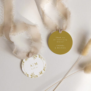 Elegante Goldene Vintage-Hochzeit Geschenkanhänger