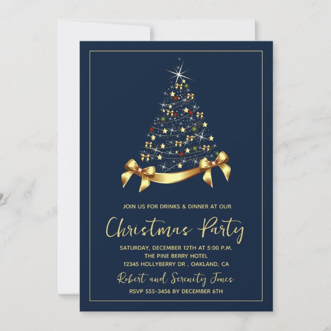 Elegante Goldene Weihnachtsfeier (Vorderseite)