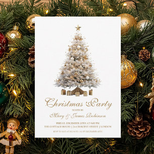 Elegante Goldene Weihnachtsfeier Einladung