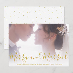 Elegante Goldene Weihnachtsfeier für Frischvermähl Feiertagskarte