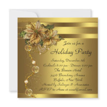 Elegante Goldene Weihnachtsfeier Poinsettie Schwar