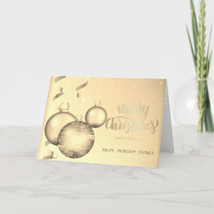 Elegante goldene Weihnachtskugeln glänzend Weihnac Feiertagskarte